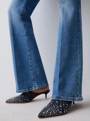 Liu Jo Denim Mules With Jewel Stones LIUJO