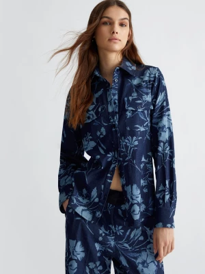 Liu Jo Denim Shirt With Floral Print LIUJO