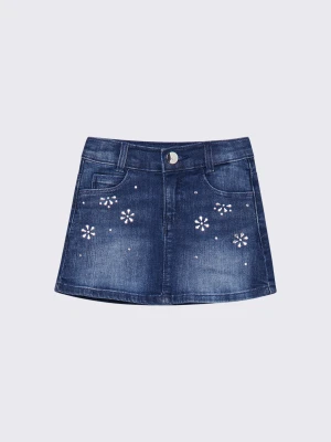 Liu Jo Denim Skirt With Bejewelled Embellishment LIUJO