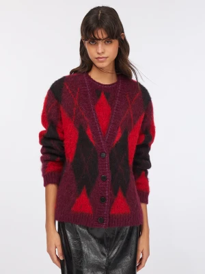 Liu Jo Diamond-patterned Wool And Alpaca Cardigan LIUJO