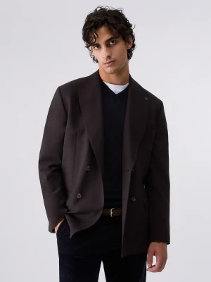 Liu Jo Double-breasted Wool Blend Jacket brązowy