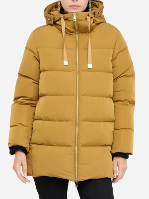 Liu Jo Down Jacket With Bejewelled Embroidery Cumin