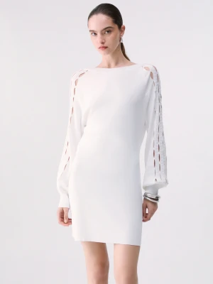 Liu Jo Dress With Embroidered Cut-outs biały