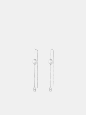 Liu Jo Drop Earrings With Bead srebrny