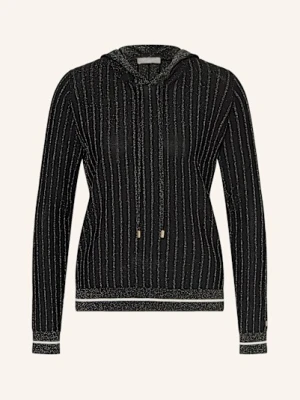 Liu Jo Dzianinowa Bluza Z Kapturem Z Błyszczącą Przędzą schwarz