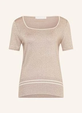 Liu Jo Dzianinowa Koszulka Z Błyszczącą Przędzą beige