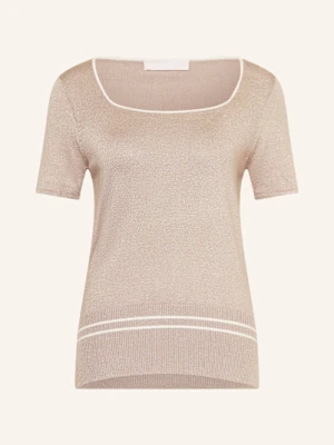 Liu Jo Dzianinowa Koszulka Z Błyszczącą Przędzą beige