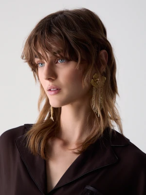 Liu Jo Earrings With Rosa And Fringe złoty