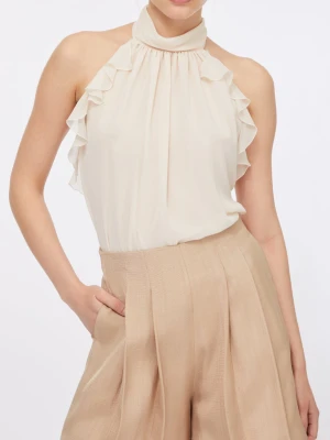 Liu Jo Elegant Top With Ruffles Ivory