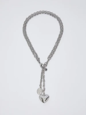 Liu Jo Engraved Heart Necklace srebrny
