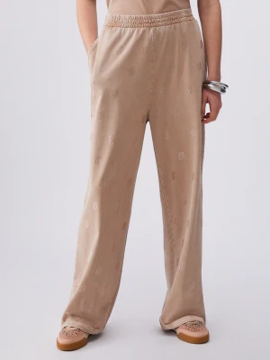 Liu Jo Faded Jersey Trousers With Rhinestones