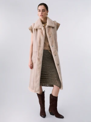 Liu Jo Faux Shearling Vest Butter