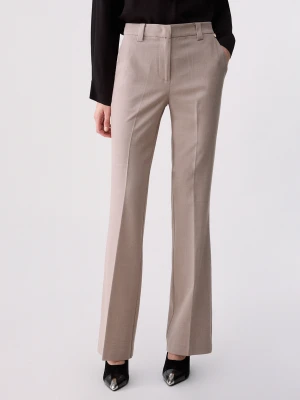 Liu Jo Fit & Flare Trousers In Mélange Fabric beżowy