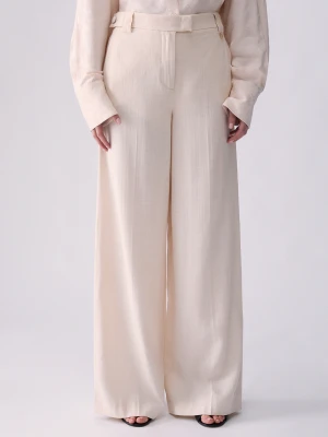 Liu Jo Flamed Viscose Trousers Cream