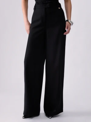 Liu Jo Flamed Viscose Trousers czarny