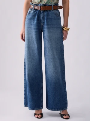 Liu Jo Flare Jeans With Belt Blue Denim
