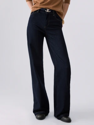 Liu Jo Flare Jeans With Belt Dark Denim