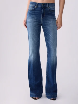 Liu Jo Flare Jeans With Rhinestones Blue Denim