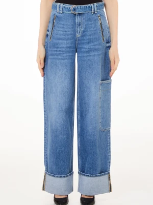 Liu Jo Flared Cargo Jeans With Belt LIUJO