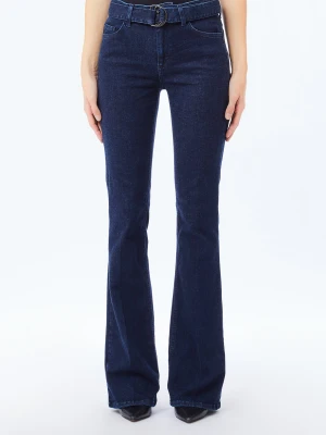 Liu Jo Flared Jeans With Belt Blue Denim