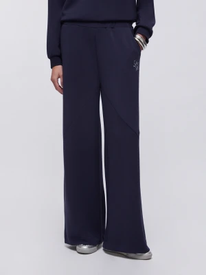 Liu Jo Flared Scuba Trousers Dark Blue