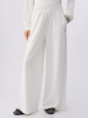 Liu Jo Flared Scuba Trousers Milky White