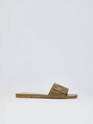 Liu Jo Flat Crocodile-print Sandals