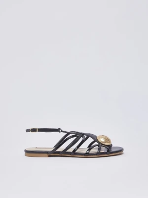 Zdjęcie produktu Liu Jo Flat Leather And Patent Leather Sandals LIUJO