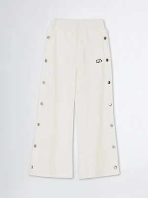 Liu Jo Fleece Jogging Bottoms With Buttons biały