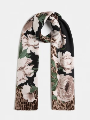 Liu Jo Floral Animal Print Stole czarny