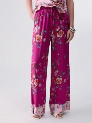 Liu Jo Floral Trousers różowy