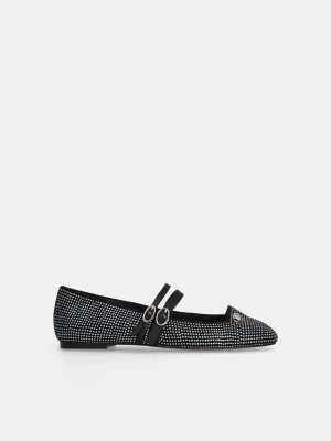 Liu Jo Full Rhinestone Ballet Flats czarny