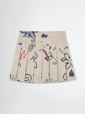 Liu Jo Glen Plaid Skirt With Print