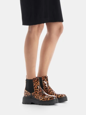 Liu Jo Glossy Animal-print Ankle Boots LIUJO