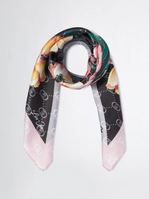 Liu Jo Grey Foulard With Floral Corner LIUJO