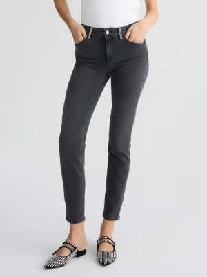 Liu Jo Grey Skinny Jeans With Rhinestones LIUJO