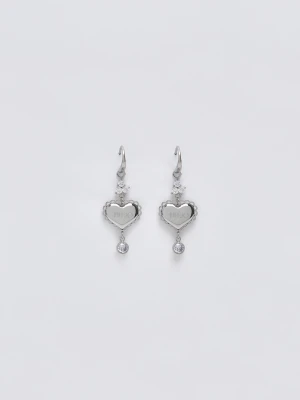 Liu Jo Heart Pendant Earrings srebrny