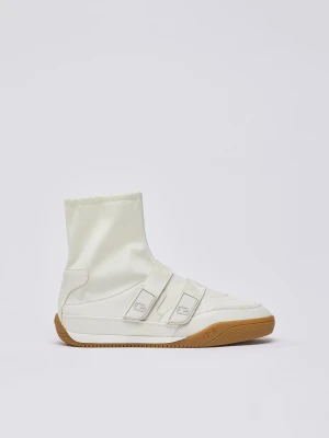 Liu Jo High-top Sneakers With Python Effect Milky White