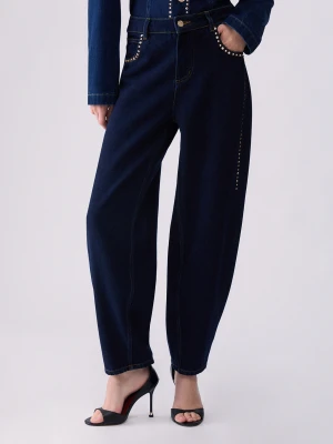Liu Jo High-waisted Jeans With Rhinestones Normal Wash
