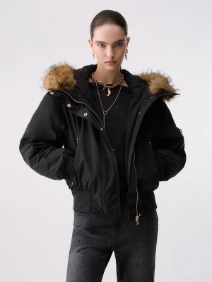 Liu Jo Hooded Bomber Jacket czarny