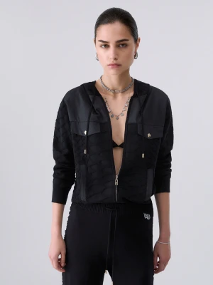 Liu Jo Hooded Zip-up Sweater czarny