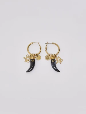 Liu Jo Hoop Earrings With Charm czarny