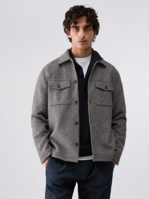 Liu Jo Houndstooth Overshirt Jacket brązowy