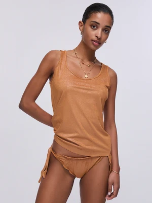 Liu Jo Iridescent Jersey Top beżowy