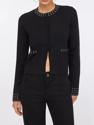 Liu Jo Jacket In Knit With Rhinestones czarny