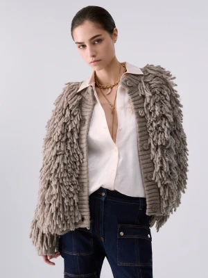 Liu Jo Jacket Soft In Knit beżowy