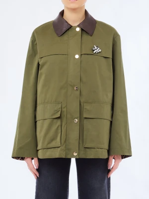 Liu Jo Jacket With Bejewelled Embroidery Military Green
