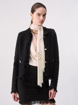Liu Jo Jacket With Details Frayed czarny