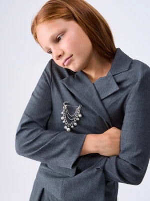 Liu Jo Jacket With Jewel Brooch Dark Green
