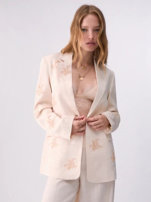 Liu Jo Jacket With Jewel Embroidery Cream